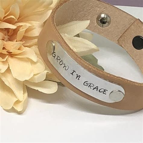 Personalized Leather Bracelet Stamped Bracelet Leather Cuffs Bracelet