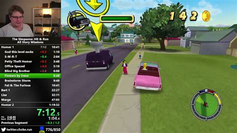 The Simpsons Hit Run All Story Missions Speedrun In World