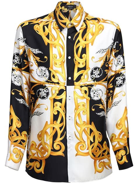 Versace Baroque Print Silk Shirt For Men Lyst