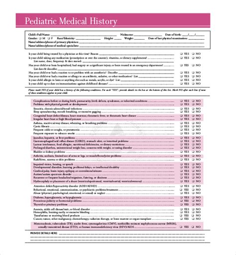 FREE 24+ Medical History Form Samples, PDF, MS Word, Google Docs