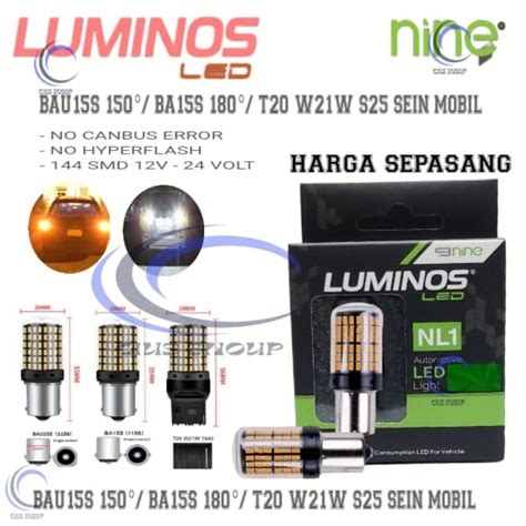 Jual Sepasang Lampu Led Sein Mundur Mobil S25 T20 144 Led Smd Bau15s 150°dan Ba15s 180°super