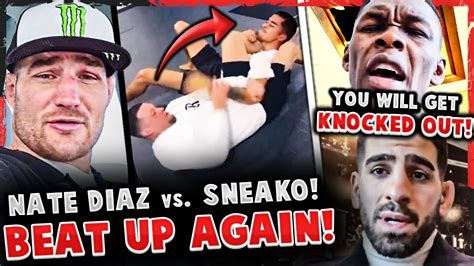 Nate Diaz BEATS UP Sneako Sean Strickland FOOTAGE Israel Adesanya