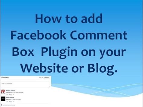 How To Add Facebook Comment Box Plugin In Blog And Website YouTube