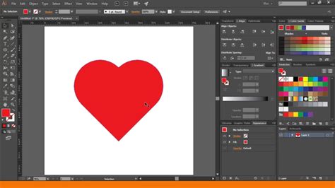 Draw A Heart Shape In Adobe Illustrator I Illustrator Tutorial Youtube