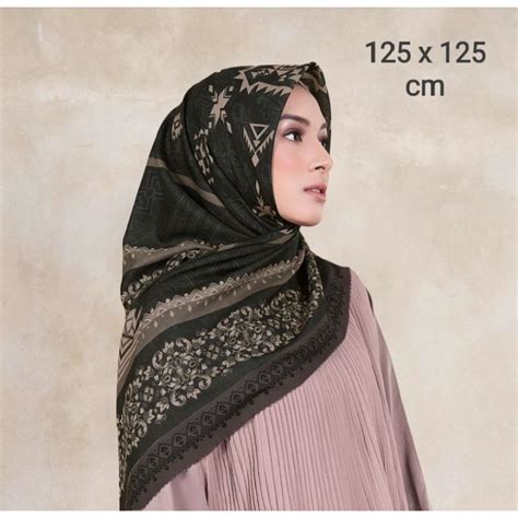 Jual Sale Hijab Nimaa Hitam Syari Cod Kerudung Voal Motif Segi