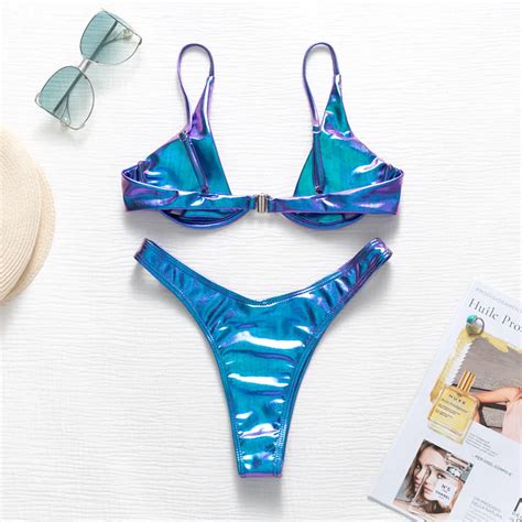 In X Sexy Micro Bikini Set 2020 Push Up Swimsuit Female Shiny Bikinis