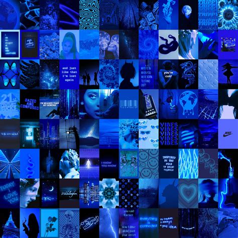 Neon Blue Collage Wallpapers Wallpaper Cave