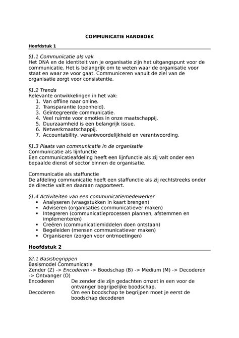 Sv Corporate Communicatie Communicatie Handboek Hoofdstuk