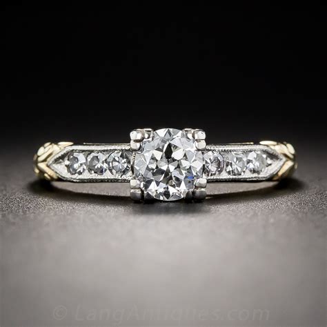 .52 Carat Diamond 1940s Vintage Two-Tone Engagement Ring