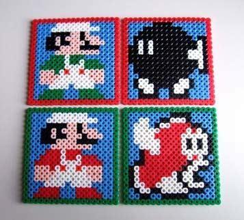 Assorted Perler Bead coasters | Sprite Stitch