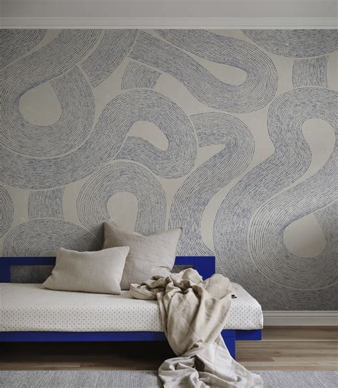 Zen Mural Indigo Blue Sandberg Wallpaper