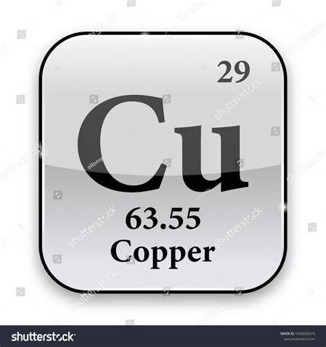 Copper Symbolchemical Element Periodic Table On Stock Vector Royalty