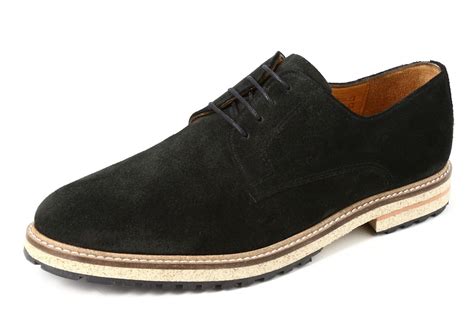 Belym Chaussure Homme De Ville Derby En Cuir Daim Noir