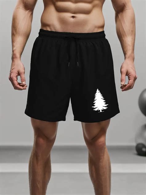 Plus Size Mens Tree Graphic Print Shorts Sports Outdoor Temu New Zealand