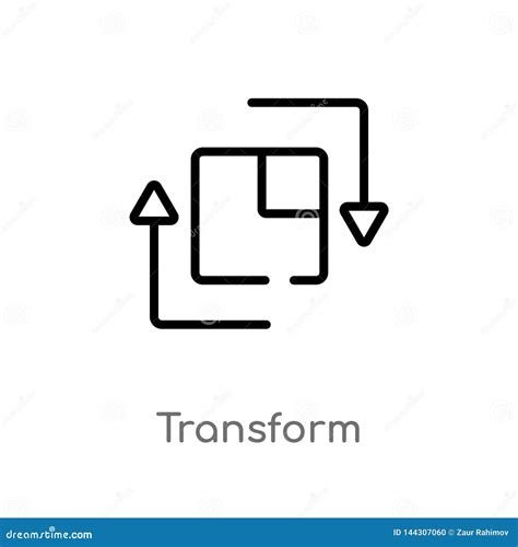 Outline Transform Vector Icon Isolated Black Simple Line Element