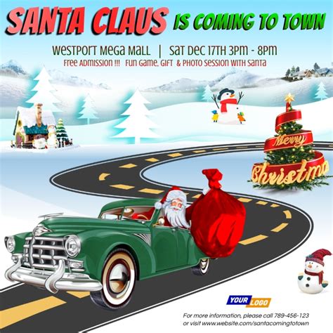 Copy Of Santa Claus Is Coming To Town Flyer Design Postermywall