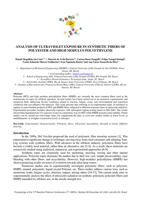 Pdf Analysis Of Ultraviolet Exposure In Synthetic Fibers Of Polyester