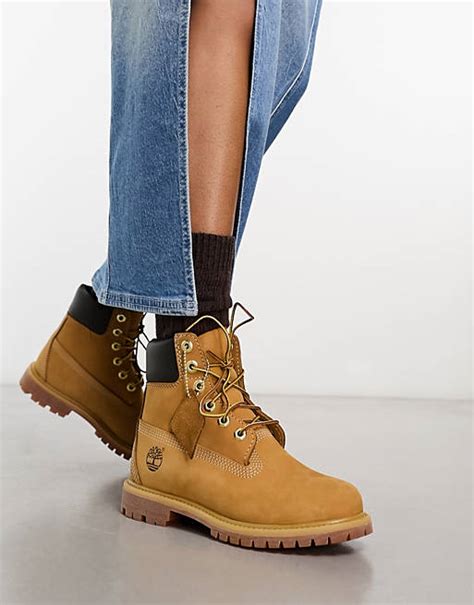 Timberland 6 Inch Premium Boots In Wheat Nubuck Leather Asos