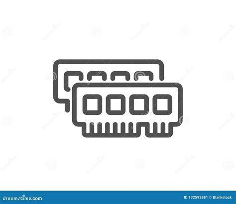 Ram Line Icon Computer Random Access Memory Component Sign Vector