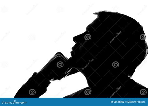 The Young Man Thought Silhouette Stock Photo Image Of Profile