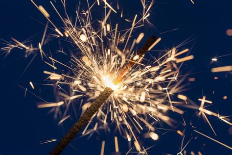 Sparks from Fireworks Closeup Stock Photo - Image of pyrotechnics ...