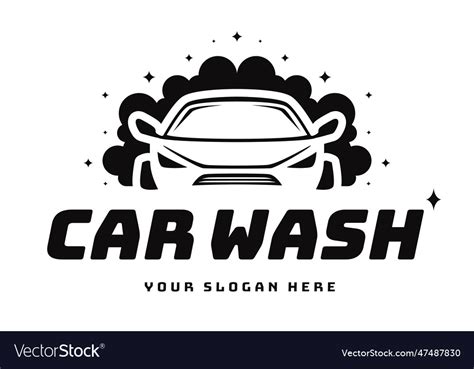 Car wash logo black color flat style Royalty Free Vector