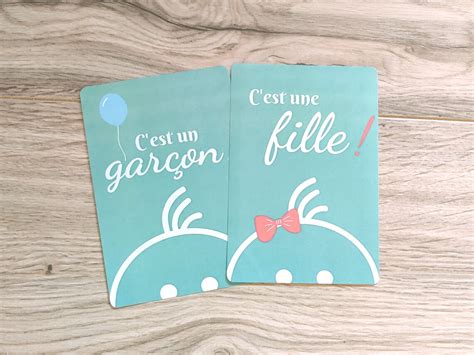 Carte Annonce Sexe B B Gar On Ou Fille Gender Reveal Pdf Etsy France