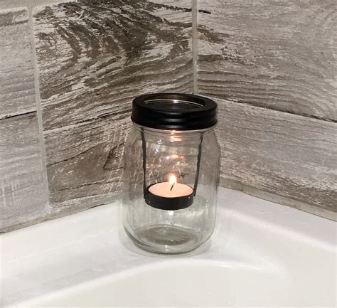 Glass Jar Tea Light Candle Holder Lantern Etsy