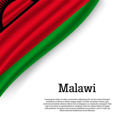 Ondeando La Bandera De Malawi En Blanco Vector Premium