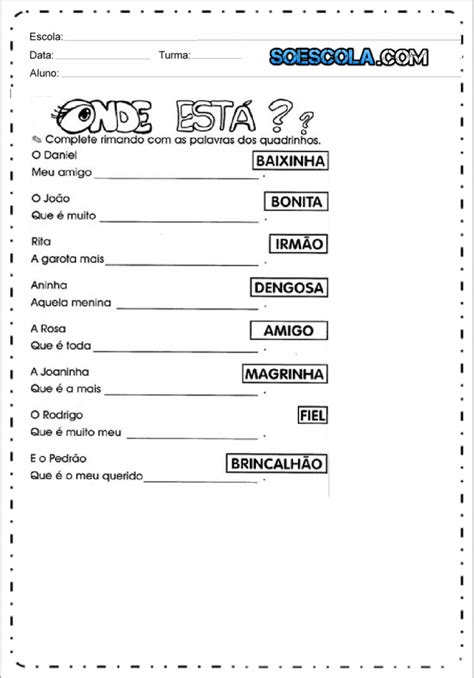 Atividades Adjetivos Para Imprimir E Copiar S Escola