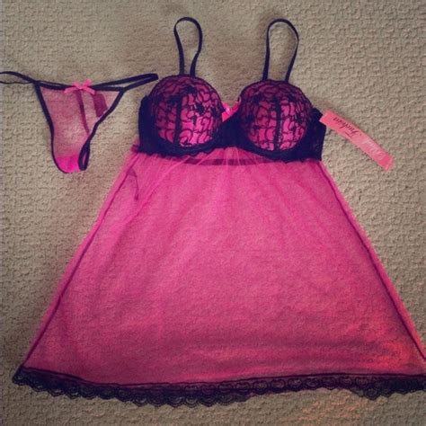 Black Fuchsia Intimates Sleepwear Black Fuchsia Lingerie Set