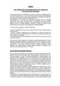 Tema Los Principios Informadores Del Derecho Eclesiastico Espa