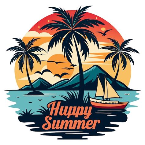 Colorful Summer Tshirt Design Premium Ai Generated Vector