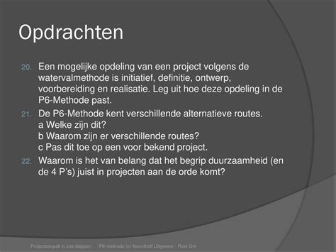 De P6 Methode Roel Grit Projectaanpak In Zes Stappen Voorbereiden Ppt