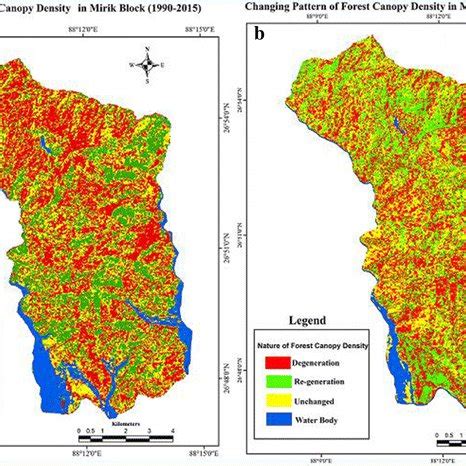 Areal Change Of Forest Canopy Density During A And