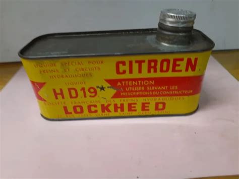 ANCIEN BIDON HUILE Lockheed Hd19 Citroen Vide Garage Vintage EUR 19 90