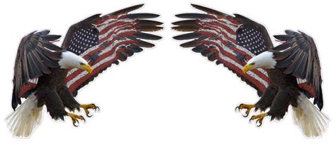 UV Laminated American Eagle American Flag X Large Pair Decal | Nostalgia Decals Die Cut Vinyl ...