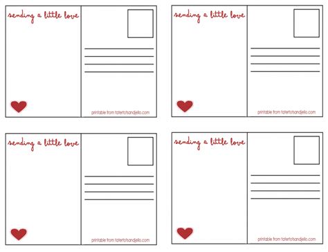 Adorable Valentine Postcards Free Printables Heart Cards