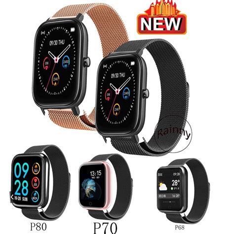 Pulseira Milanese Metal Smartwatch 20MM Para P70 P80 P8 P67 P68 A6