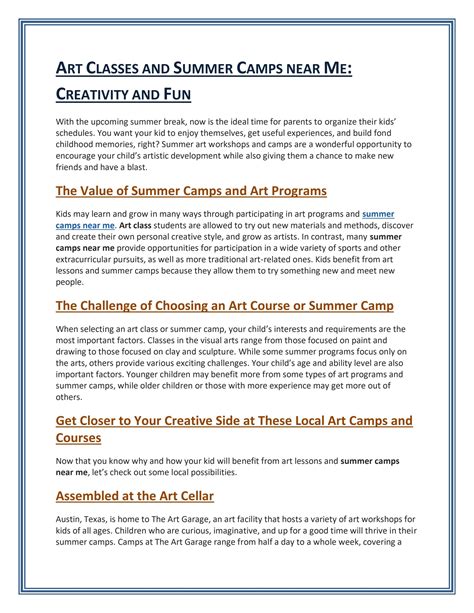 ART CLASSES AND SUMMER CAMPS NEAR ME: CREATIVITY AND FUN by Ocean Kids ...