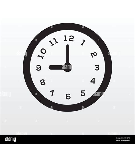 Time Clock Icon Black Isolated On White Background Vector Illustration