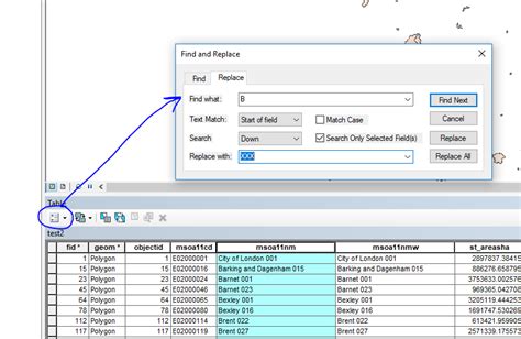 Copying Replacing First Letter In Column Of Attribute Table In Arcmap