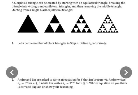 Solved A Sierpinski Triangle Can Be Created By Starting With