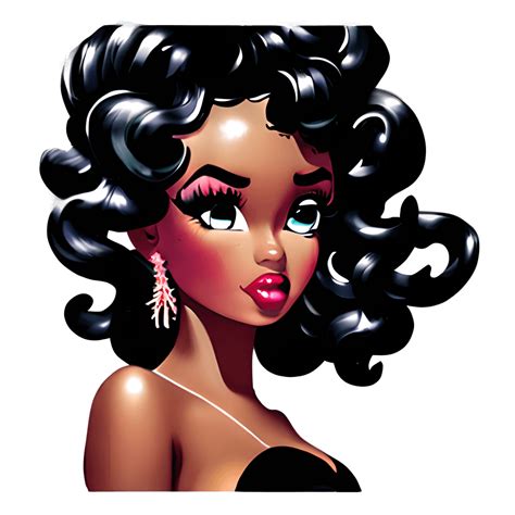 Gorgeous Melanin Black Betty Boop Pin Up Girl · Creative Fabrica