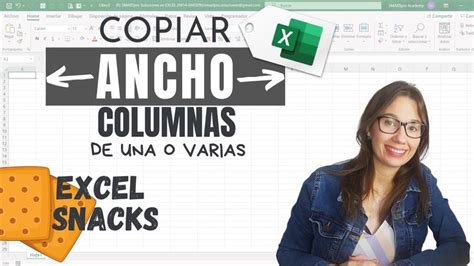 Excel Snacks - Copiar ANCHO de COLUMNAS en EXCEL, #shorts.
