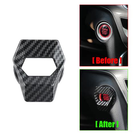 Pc Carbon Fiber Car Engine Start Stop Push Button Switch Cover