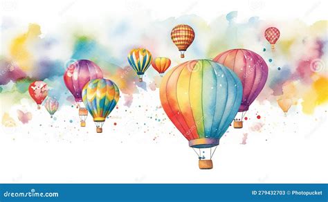 Captivating Colors Of A Hot Air Balloon Stock Illustration