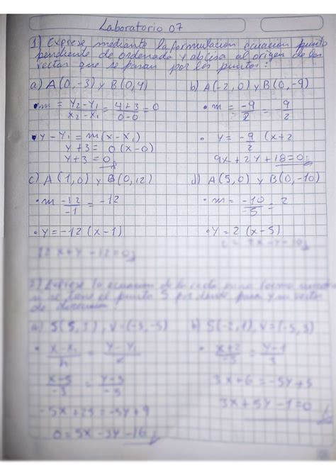 SOLUTION Laboratorio 7 Geometria Analitica Studypool