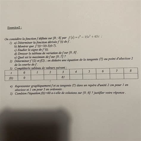 Ceci est le deuxième exercice de mon dm de maths le premier est dans