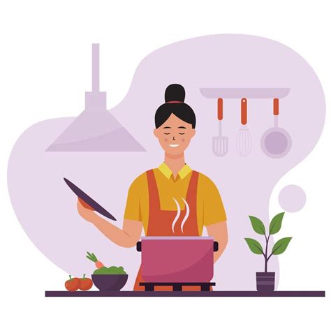 Mother cooking illustration design concept 11571282 Vector Art at Vecteezy